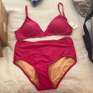 J. Crew Fuchsia High Waisted Bikini